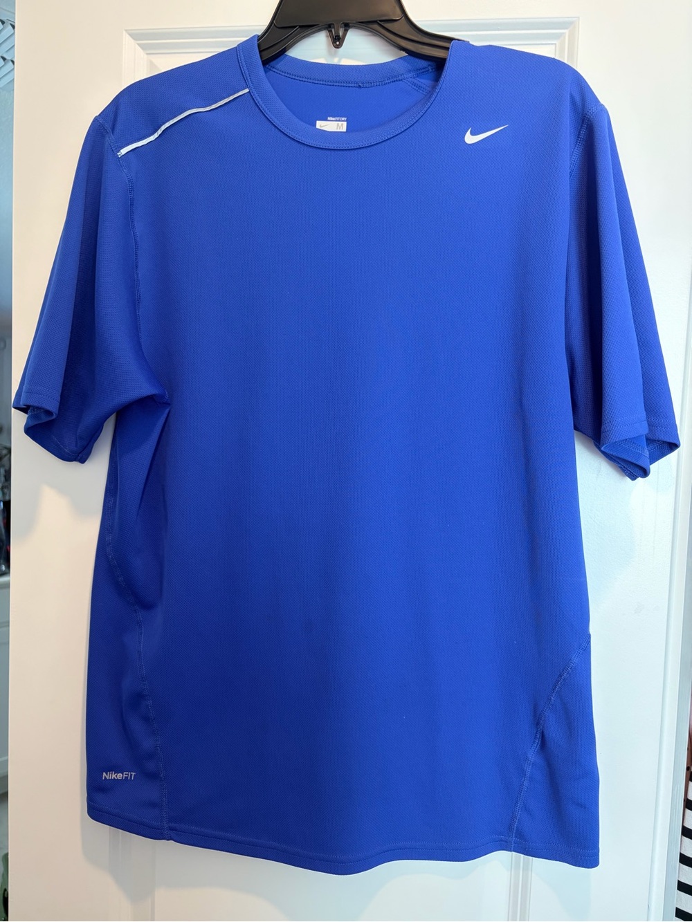 Nike Men's Short Sleeve Performance Tee in Royal Blue with White Swoosh